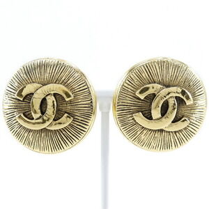 CHANEL Gold Logo Earrings